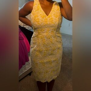 Yellow White House Black Market dress